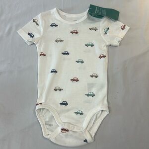 H&M conscious NWT organic cotton Adorable Car Print Baby Onesie